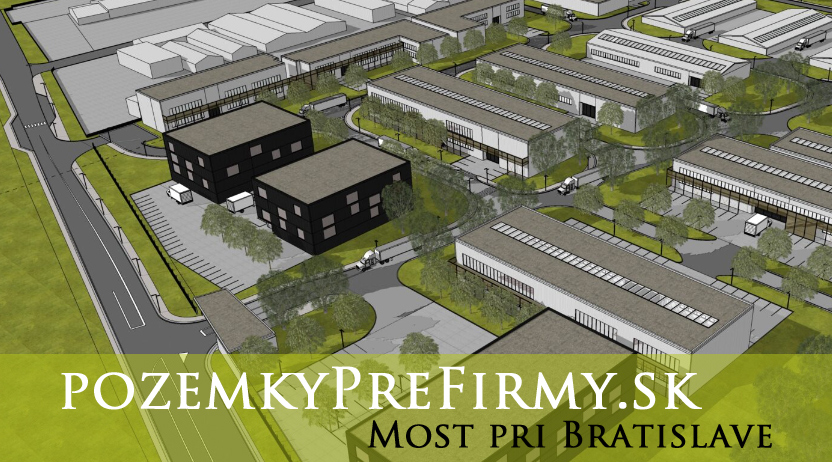stavebné pozemky Most pri Bratislave pre firmy logistika sklady haly kancelárie výroba